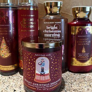 Bath & Body Works Bright Christmas Morning Candle, Body Lotion  2 Sprays , Etc.!